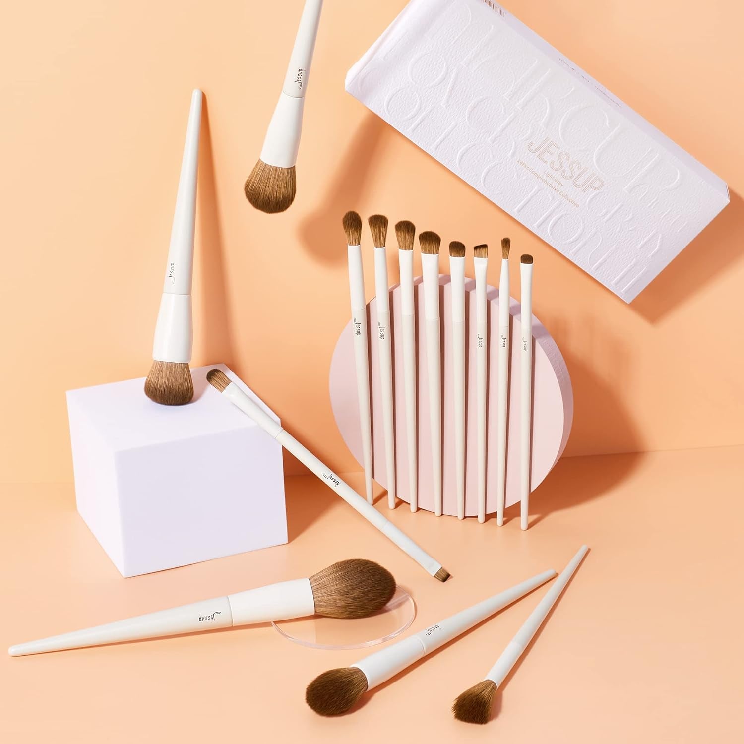 Jessup Pinselset Makeup Pinsel Make up Pinsel Set 14 Stück Schminkpinsel Kosmetikpinsel Gesichtspinsel Augenpinsel Lidschattenpinsel Puderpinsel Foundation Highlight Concealer Pinsel T329