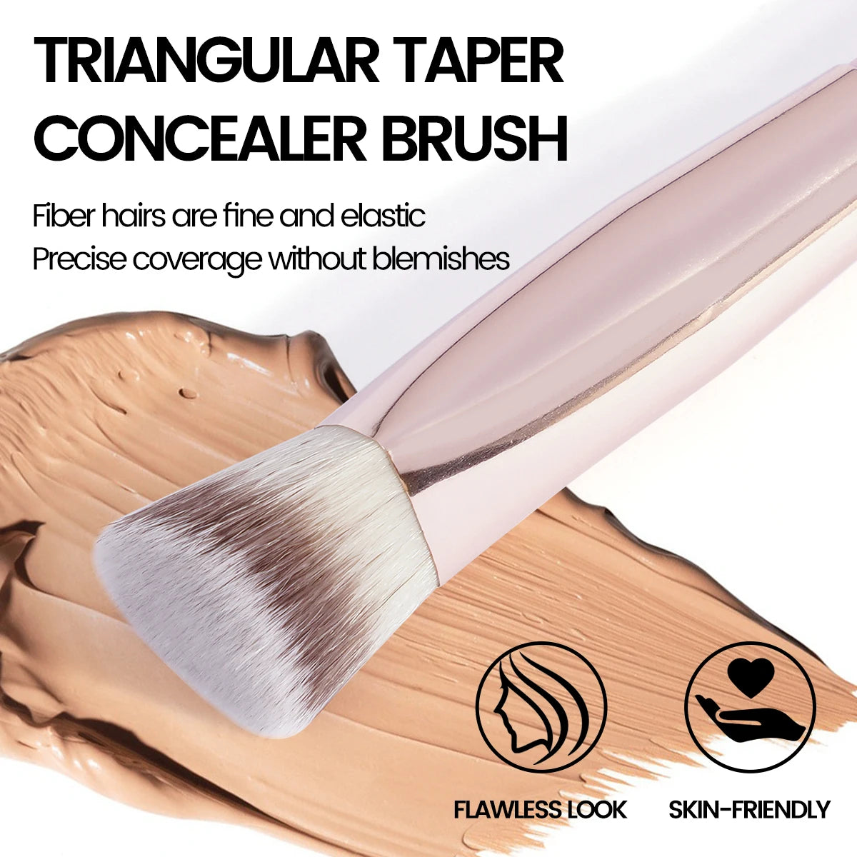 under Eye Concealer Makeup Brush Triangle Foundation Brush for Liquid Cream Blending Concealing Cosmetic Makeup Tools