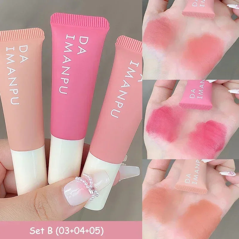 Monochrome Liquid  Lightweight Color Rendering Natural Brighten Matte Rouge Blush Waterproof Facial Contouring Cosmetics