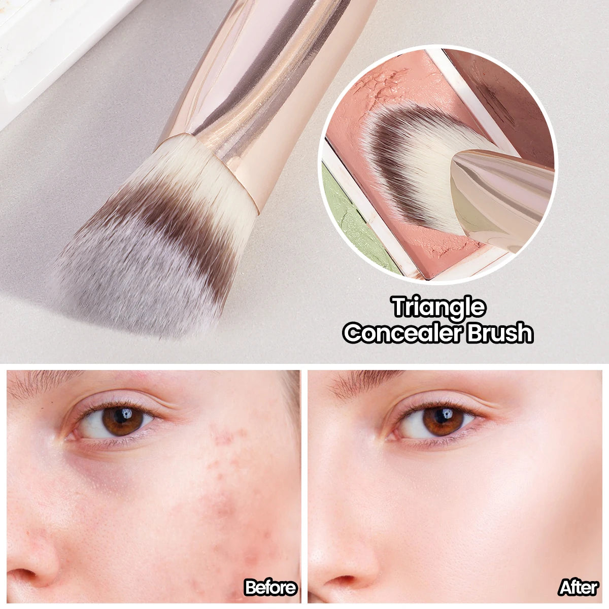 under Eye Concealer Makeup Brush Triangle Foundation Brush for Liquid Cream Blending Concealing Cosmetic Makeup Tools