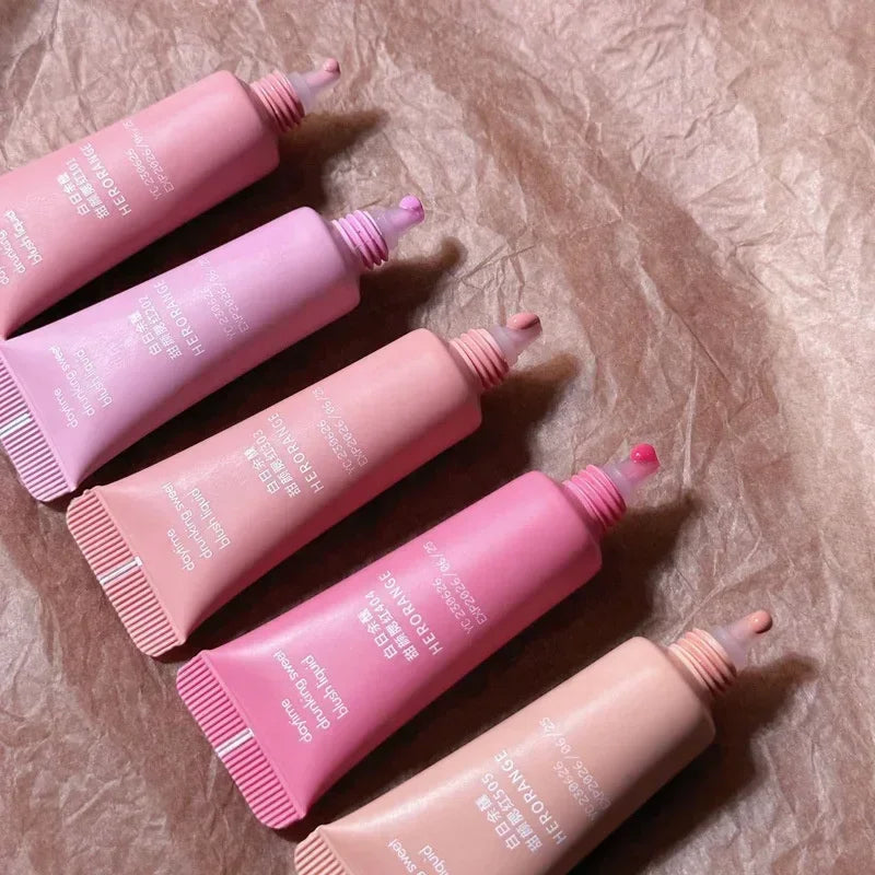Monochrome Liquid  Lightweight Color Rendering Natural Brighten Matte Rouge Blush Waterproof Facial Contouring Cosmetics